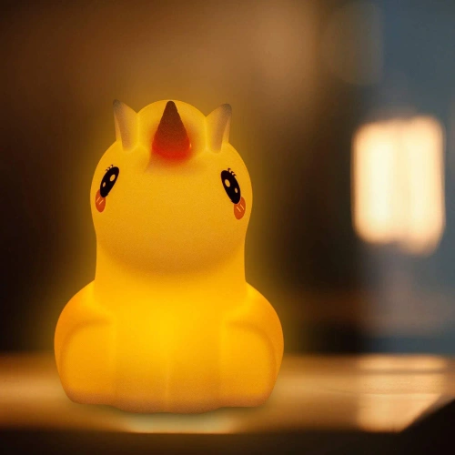  Silikon LED Nachtlicht Einhorn | Tragbare Kinderlampe 9 Lichtfarben | USB wiederaufladbare Lampe | JL-219