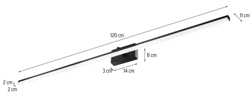 Wandleuchte über dem Spiegel | Badezimmerbeleuchtung | Lampe, Bildleuchte | MIR-120CM