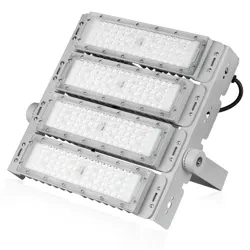 LED-Flutlichtstrahler | 200 W | geeignet für Sporthallen, Fabriken, Wohnbereiche | Aluminiumgehäuse | mit verstellbarer Halterung | TMN-200W-SILVER