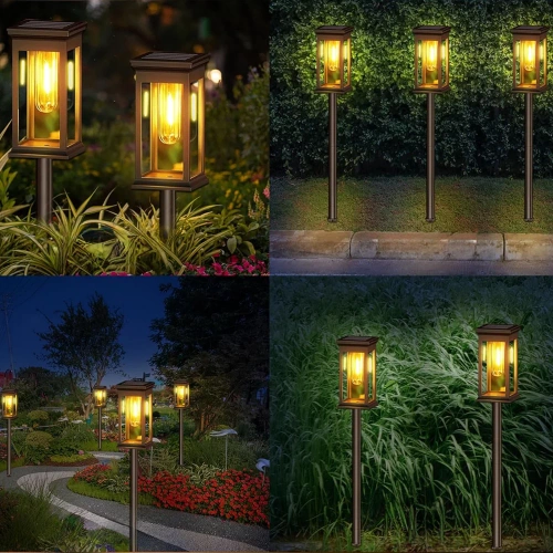 2x Solar-Gartenlampe LED | Elegante Säule 60 cm | HK-115A