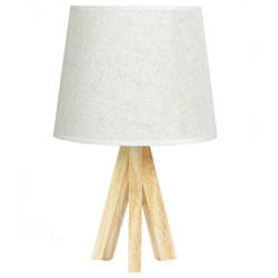 Tischlampe aus Naturholz mit Lampenschirm | 40W E27 | Schreibtischlampe, Nachttischlampe | DL05