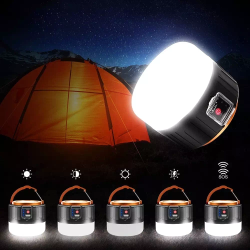 Solar Camping LED-Laterne, Reiselampe mit Powerbank-Funktion | 5 Beleuchtungsmodi, SOS, 2400mAh, bis zu 10 Stunden Betriebsdauer | HWL-004