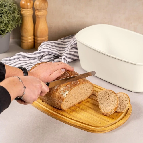 Brotbox | Aufbewahrungsbehälter für Brot und Brötchen mit Schneidebrett | FC-B215