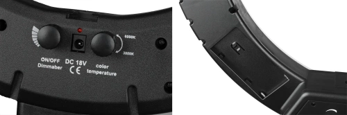 Ringlicht 45 cm mit Stativ 210 cm | Beleuchtungsset für Make-up oder Streaming | RL-480 2in1