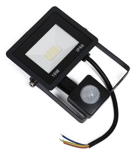 LED-Strahler 10W mit Bewegungs- und Dämmerungssensor | 950 lm | 220V | BLS-10W-Schwarz