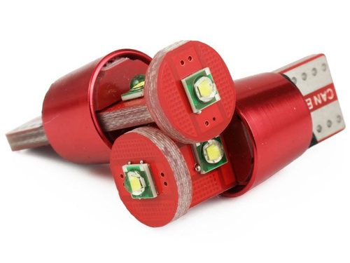 LED-Autolampe W5W T10 3 SMD CREE CANBUS ROT
