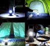 LED-Campinglampe mit Solarbetrieb, Taschenlampe mit Powerbank-Funktion | schwarz | HWL-001-EU
