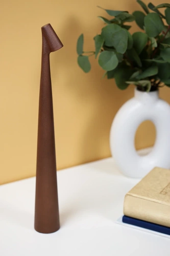 Tischlampe 43cm | Kabellose Nachtlampe mit eingebautem Akku | Lampe mit Touch-Steuerung | HMS-455-BROWN
