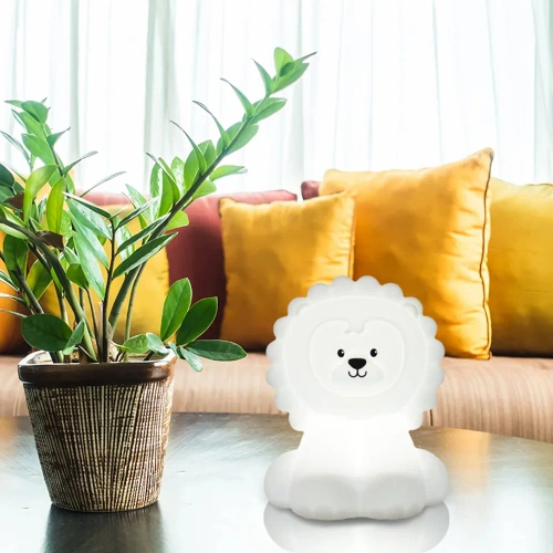 LED-Nachtlicht für Kinder mit Bluetooth-Lautsprecher Löwe | Silikon-Touch-USB-Nachtlicht für Kinder | JS-L8L-330