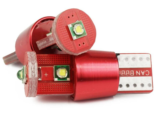 LED-Autolampe W5W T10 3 SMD CREE CANBUS ROT