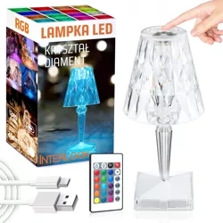Kristall-Nachtlicht | Touch- oder Fernbedienungsnachtlicht | Moderne LED-Nachtlicht mit Farbwechselmöglichkeit | DTL-C16-RGB
