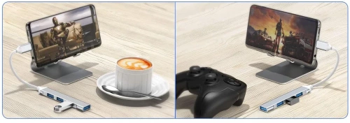 USB-Hub | USB-C auf 4x USB-A Adapter, 4-in-1 Verteiler | Hub