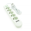 Steckdosenleiste 5 m | 5 Steckdosen + 3x USB | weiß | LH-F05U