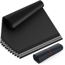 50 Stück | 50 Stück | Robuster Polybeutel 4XL | 450x550 | schwarzer, verstärkter Folienumschlag