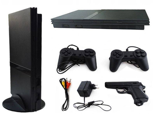 Retro-Spielekonsole für den Fernseher | 2 Controller + Pistole | 16 eingebaute 8-Bit-Spiele | RS-79