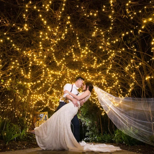 LED-Gartenlichterkette solarbetrieben, steckbar | 100 LEDs, 10 m | warmweiß | FLD-100LED-WW