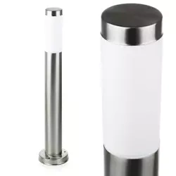 Garten Stehleuchte, runder Sockel für E27 Glühbirne | 230V Stromversorgung, Edelstahl | Inox, 65cm | LLR-65CM