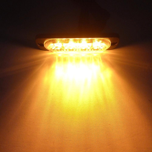 Warnleuchte 4 LED orange | Stroboskop | Umrißleuchte | 18 Beleuchtungsmodi | LED-04T-Y