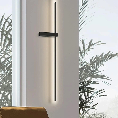 Moderne Wandleuchte 60cm 10W | Schwarze Wandlampe | LED-Lampe mit einer Farbtemperatur von 4000K | YG-W003