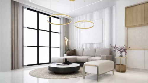 Zweiteilige moderne Pendelleuchte | LED | Gold | RLK-C02-50W-G