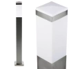 Stehende Gartenlaterne, quadratischer Pfosten für E27-Glühbirne | 230V Stromversorgung, Edelstahl | Inox, 90cm | LLF-90CM