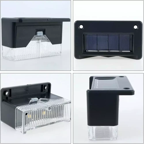 Set 4x Solar Gartenleuchte zur Montage an Treppen, Zäunen, Geländern | BS-113