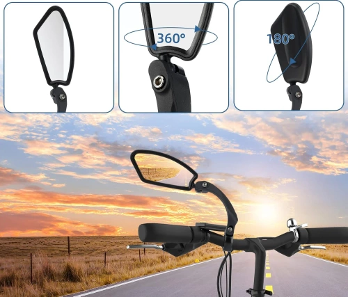 Fahrradspiegel für den Lenker | Linker Rückspiegel für Roller | Schwenkspiegel |HSJ-210