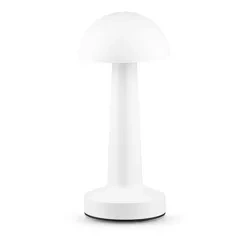 Kabellose Tischlampe | Berührungsempfindliche Nachtlichtlampe mit einstellbarer Lichtfarbe | Pilz-USB-Lampe | HJA11-WEISS
