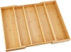 Besteckkasten | Bambus, ausziehbarer XL-Einsatz für Schubladen mit 5 Fächern | KBT-G513