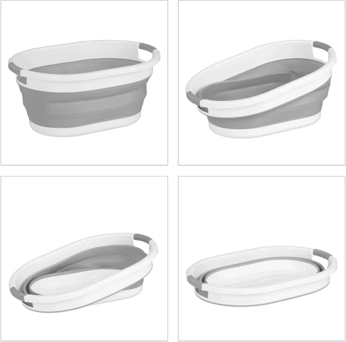 Faltbare Silikon-Waschschüssel | XJP-40L-GREY