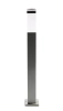 Stehende Gartenlaterne, quadratischer Pfosten für E27-Glühbirne | 230V Stromversorgung, Edelstahl | Inox, 90cm | LLF-90CM