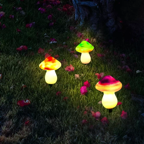 Garten Solar-LED-Lampe Pilze 3 Stück | 22 cm, 600 mAh | FLD-19-W