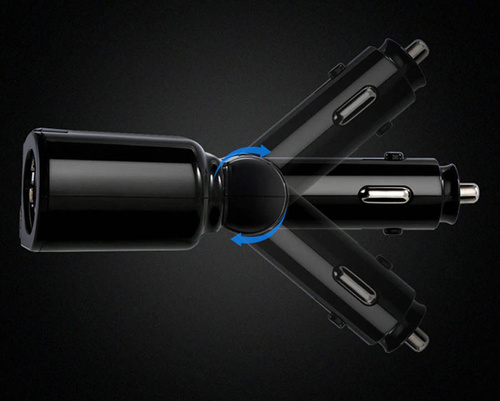 Zigarettenanzünder-Steckdose-Verteiler mit 2 USB-Anschlüssen 3.1A | Voltmeter | C10