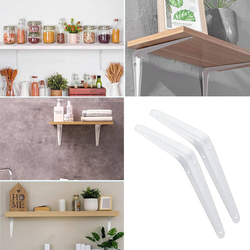 Regalträger | Stahl Regalwinkel Set, 2 Stück | weiß | ZJ-2-SILVER