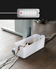Kabel-Organizer BOX mit Handyhalterung | Behälter für Steckdosenleisten und Kabel | JB2318-Weiß
