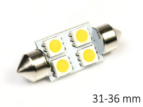 LED-Autoleuchtmittel | C5W | 4 SMD 5050 | warmweiß