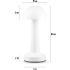 Kabellose Tischlampe | Berührungsempfindliche Nachtlichtlampe mit einstellbarer Lichtfarbe | Pilz-USB-Lampe | HJA11-WEISS