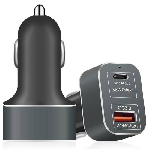 Autoladegerät mit schnellem Laden Power Delivery 3.0 und Quick Charge 3.0 | 60W | KP-2UC-Black