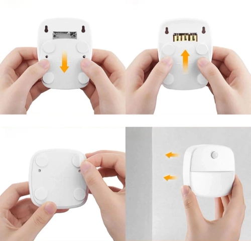 LED-Nachtlicht kabellos | mit Dämmerungssensor und Bewegungssensor | Treppenbeleuchtung batteriebetrieben | weiß | C4907-WHITE