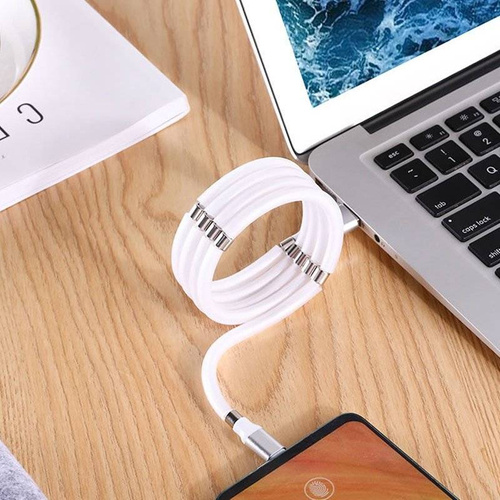 Leicht aufrollbares USB-Kabel zum schnellen Laden | Quick Charge 3.0 | SN01-1M-Type-C-Weiß
