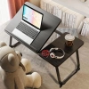Klappbarer Laptoptisch mit verstellbarem Neigungswinkel | Funktionstisch mit Zusatzplatte | Mobiler Bettständer | LFD-5532-BK
