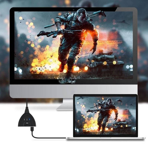 HDMI-Splitter 4K 3D | 3 Eingangsanschlüsse | HDMI-Kabel 0,5M | HPS-3P
