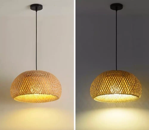 Natürliche Bambuslampe | BOHO geflochten | 60cm