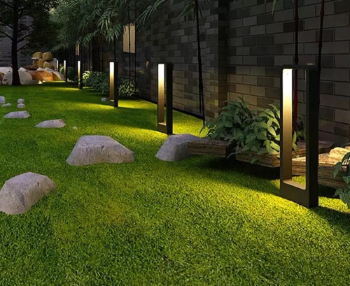 Moderne Stehleuchte für den Garten, LED-Säule | Aluminium 80cm, IP54, 10W=1200lm | LLM-80CM