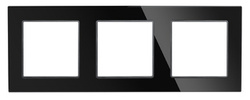 Dreifach-Rahmen für F60-Einsätze | gehärtetes Glas schwarz | SC80-3