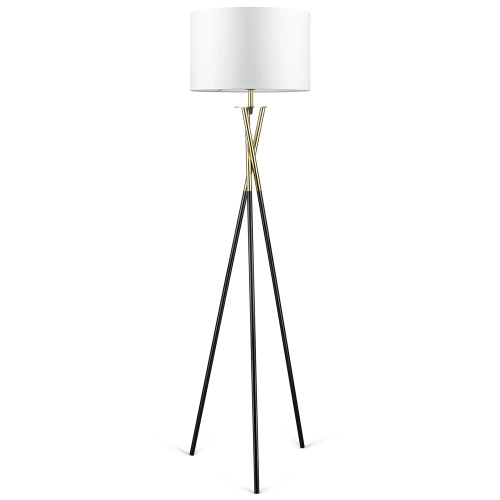 Weiße Stehlampe | Modernes, stilvolles Beleuchtung für Wohnzimmer, Schlafzimmer | Weiße Stehlampe mit Metallgestell | HM112-WHITE