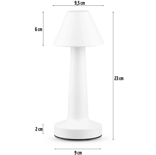 Kabellose Tischlampe | Touch-Nachtlicht mit einstellbarer Lichtfarbe | USB-Lampe | HJA12-WEIß