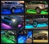 LED-Unterbodenbeleuchtung | Flexible RGB-Bänder | Bluetooth mit Telefon-App | Gurtlänge: 90 cm x 2 und 120 cm x 2