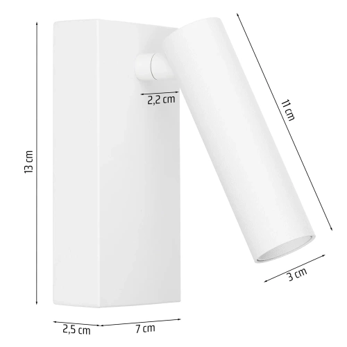 Wandleuchte mit beweglichem Reflektor | Moderne Aluminiumlampe | WLV-176-3W-W | Wandleuchte