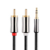 Kabel Jack <> 2x RCA (Chinch) | vergoldete Anschlüsse | HQ | AC-3-3M-Silver